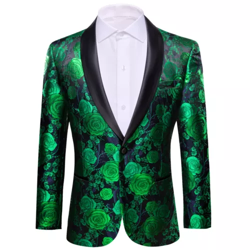 Para Hombres Floral Esmoquin Cena Chaqueta Calce Regular Chal Solapa Paisley Baile de graduación Fiesta Traje - Imagen 23 de 236