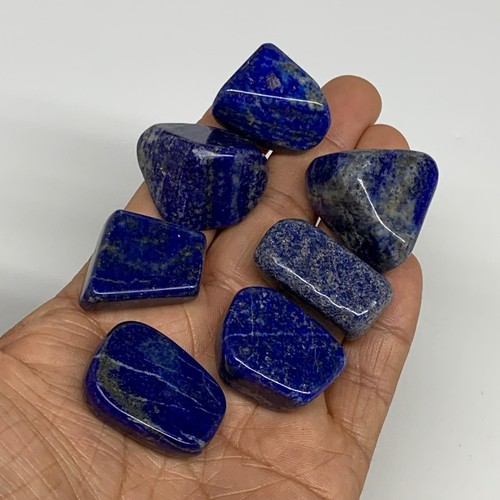 118.5g,0.9"-1.2", 7pcs, Natural Lapis Lazuli Tumbled Stone @Afghanistan, B30300 - Picture 2 of 10