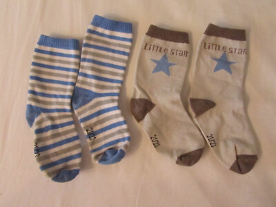 + 2 beige, blau gestreifte Socken Kinder, Jungen Gr. 21/ 23, Gr. 86, neuwertig +
