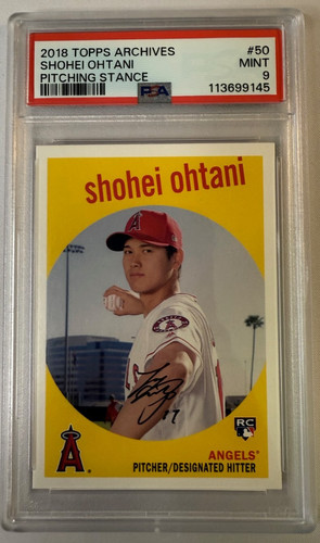 2018 Topps Archives #50 Shohei Ohtani Pitching Stance Rookie RC PSA 9
