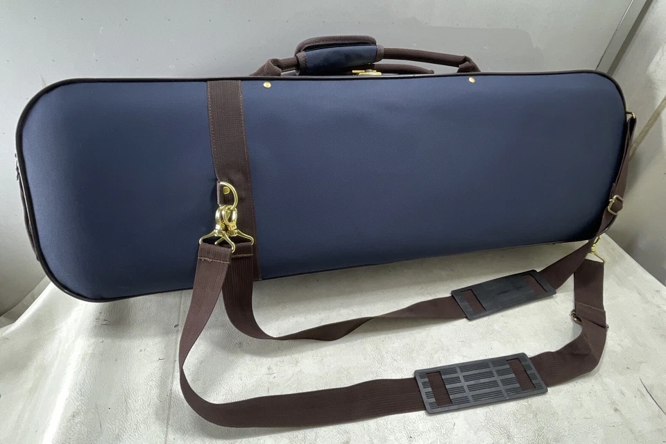 Estuche rígido de viaje personalizado para violín BENA SUZUKI 1887 4/4 solo marrón azul marino usado de colección Foto 3 de 4