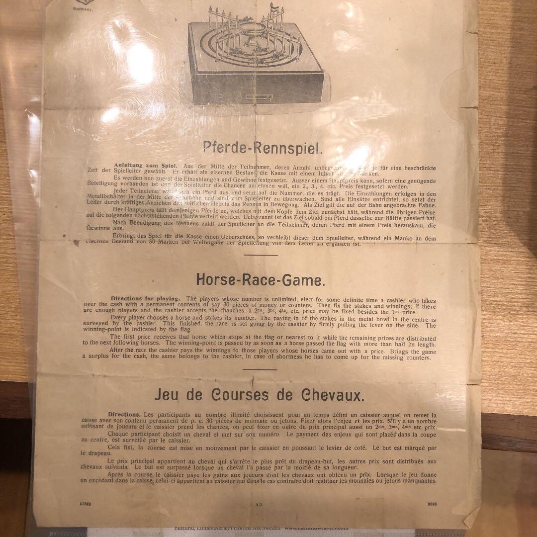 Rare 1940s Antique German Original Tabletop Horse Racing Game