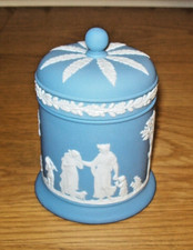 *** Beautiful Vintage Wedgwood Jasperware Blue Lidded Tobacco Jar ***