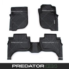 BLACK RUBBER INTERIOR CAR FLOOR MATS SET FOR MITSUBISHI L200 SERIES 5 2015-2019