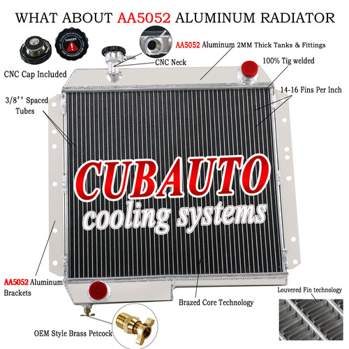Bj40 Radiator 3 ROW Aluminum Radiator for 1974-1984 1975 Toyota Landcruiser BJ40 BJ42 ...
