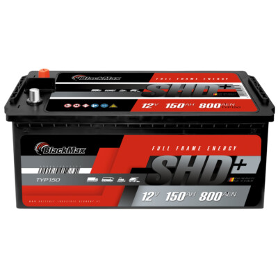 BlackMax LKW Batterie 150Ah 12V 800A/EN Bus Traktor statt 120Ah 135Ah 140Ah
