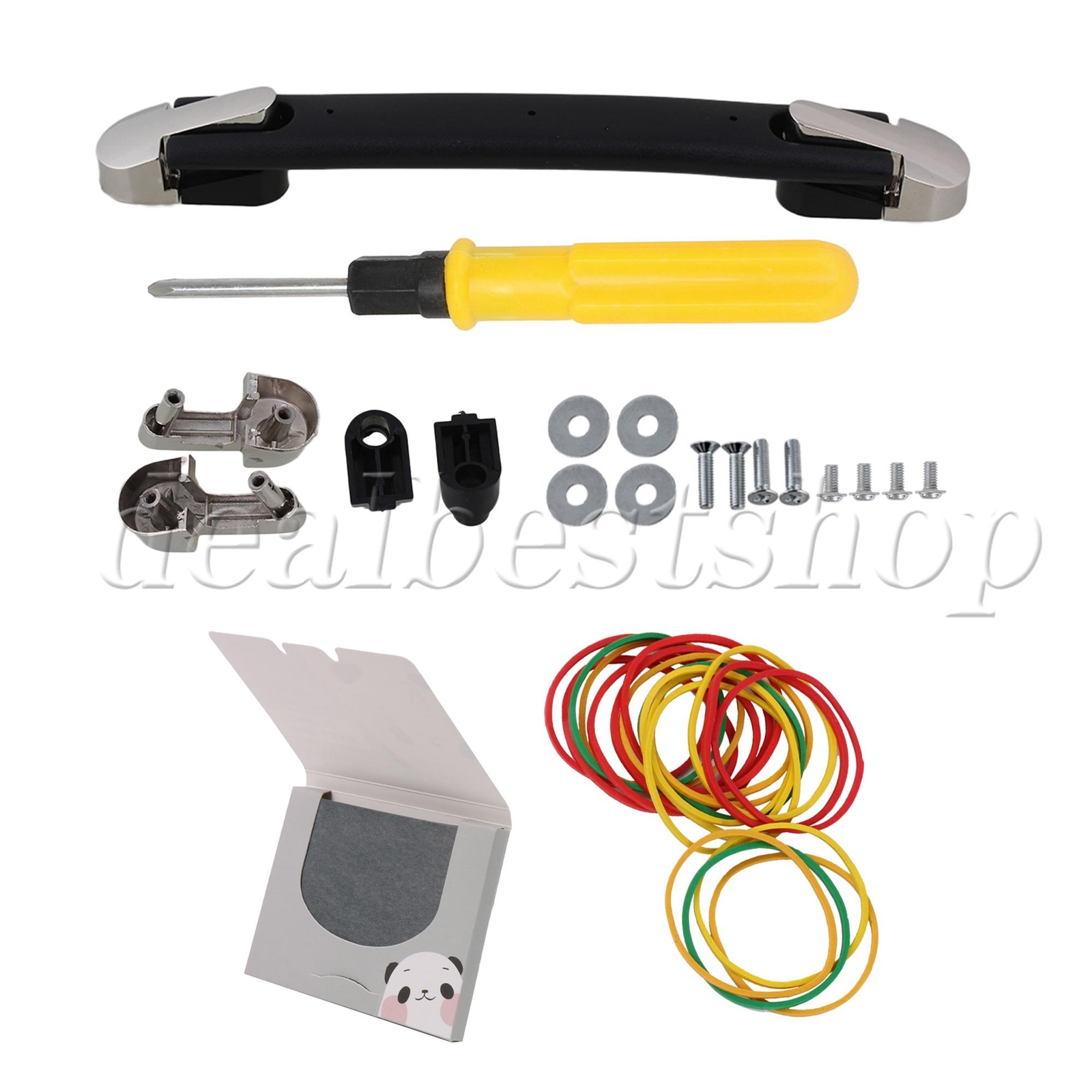 Suitcase Handle 7.08 inch with Screws Oil Blotting Sheets Rubber Bands-image