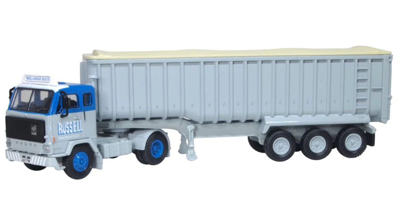 Oxford Diecast 76F88001 Volvo F88 Tipper Russell Of Bathgate Lorry, 1:76 Scale