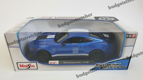 MAISTO 1:18 Scale - 2015 Diecast Model Car - Ford Mustang Shelby GT500 - Blue - Picture 10 of 10