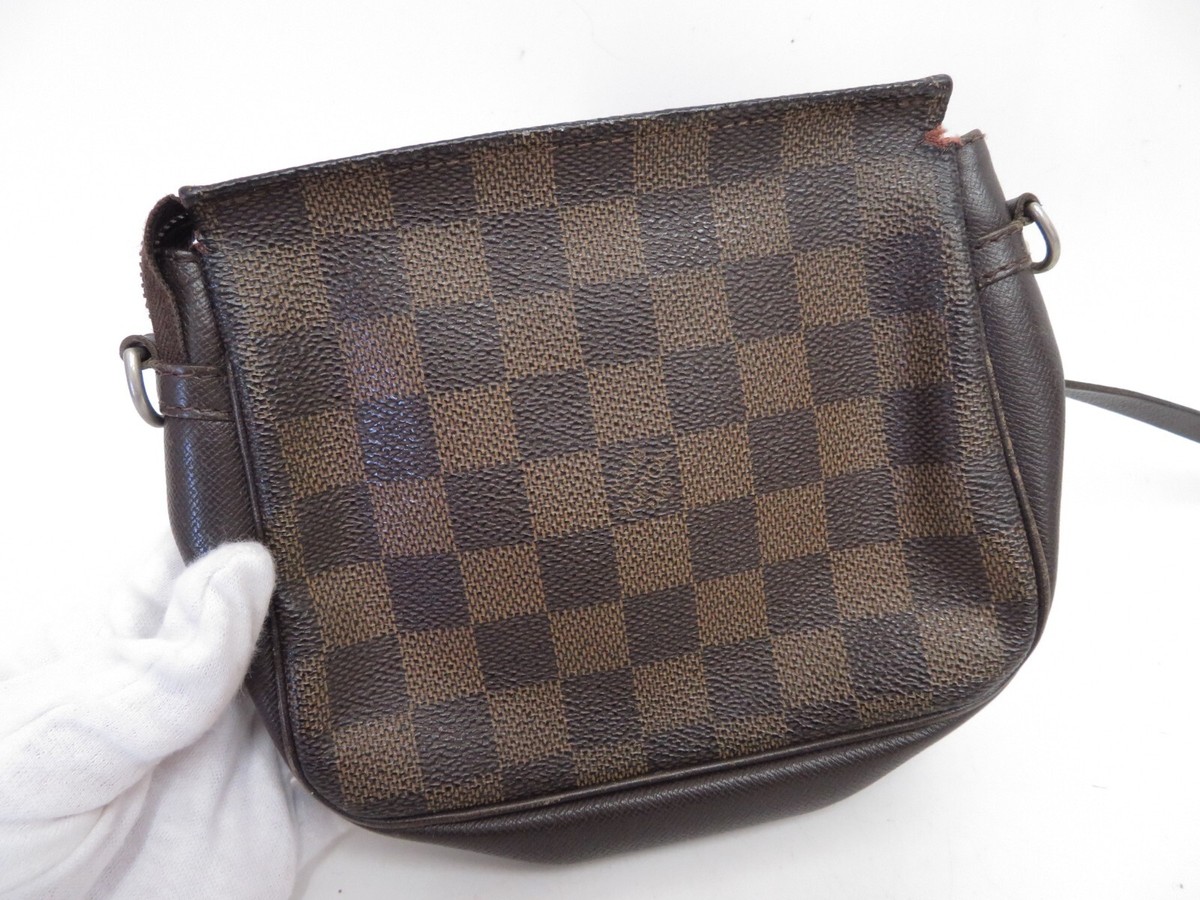 【希少】 LOUIS VUITTON Damier Ebene Trousse Make Up Pouch Authentic Louis Vuitton Damier Ebene Trousse Makeup Cosmetic