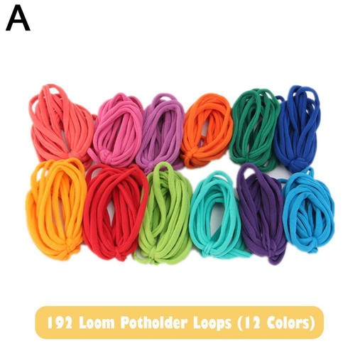 192pieces Weaving Loom Loops, Elastic Potholder Loops, B7T4 E8U1 Colors U6T9 - Picture 11 of 12