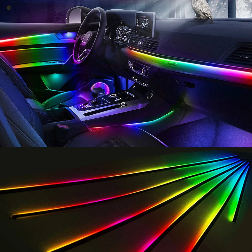 Anyingkai Led Innenbeleuchtung Auto Set,App Steuerbare Innenbeleuchtung,Led  Atmosphäre Licht Auto,Auto Innenraum Led Licht,RGB Auto