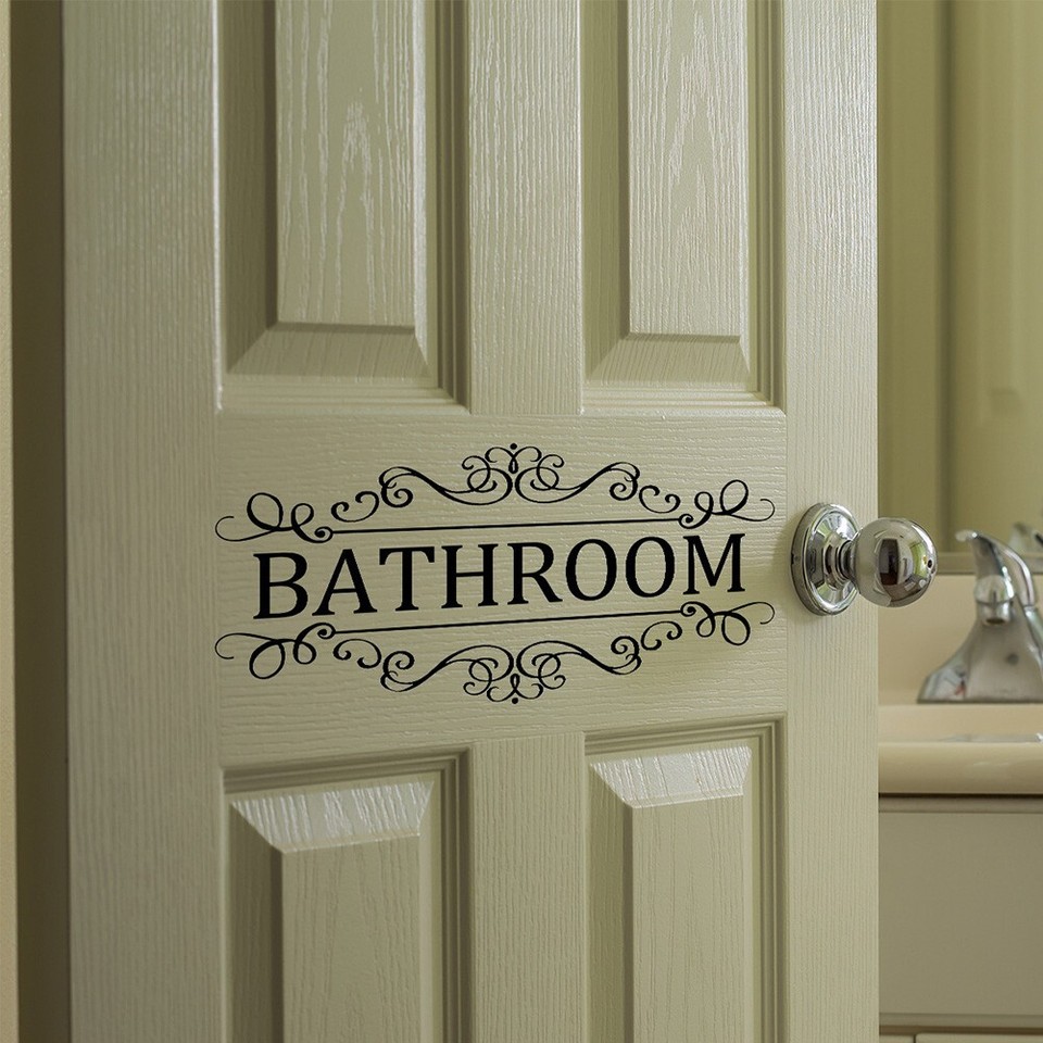 Classroom and Office Decor Vinyl Wall Sticker Bathroom Rules Door Sign