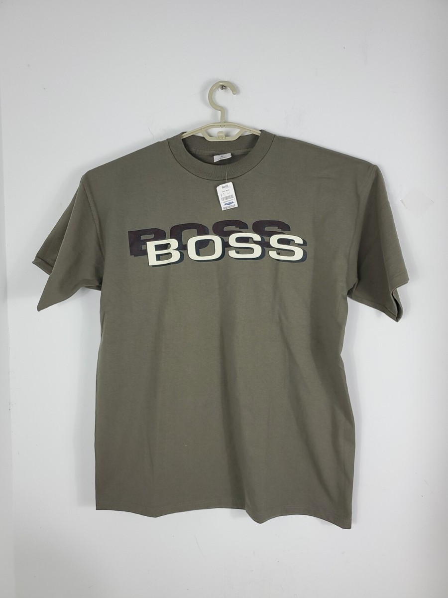 ボス Vintage 90's Men's Boss Jeans Green T-Shirt Logo Single Stitch