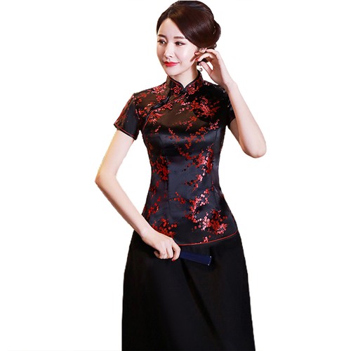 Cheongsam Blouse Slim Exquisite Buckles Top Vintage for Prom - Bild 3 von 13