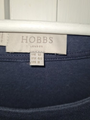 Hobbs Size 12 Blue Zipped Shoulder JUMPER Sweat Dress Womens - Picture 5 of 12