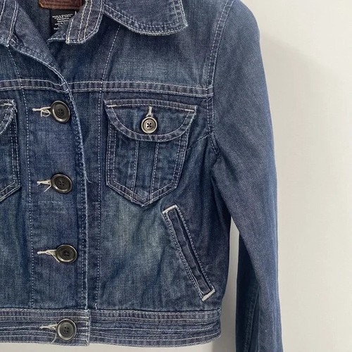 Calvin Klein Jean Jacket Size Medium Cropped - Picture 4 of 6