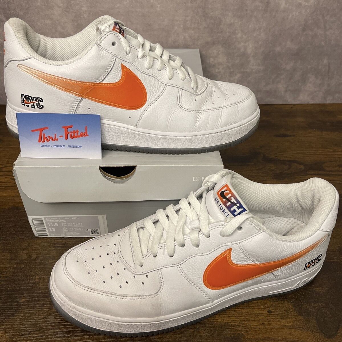 Nike Air Force 1 Low x Kith White Knicks Home Size 11.5 Nike Air Force 1 Low x Kith White Knicks Home Size 11.5