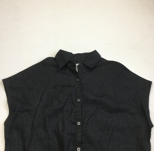 NWT MARINA LEIGHT Atelier Black 100% Linen Button One Piece Jumpsuit Womens sz 2 - Picture 8 of 16