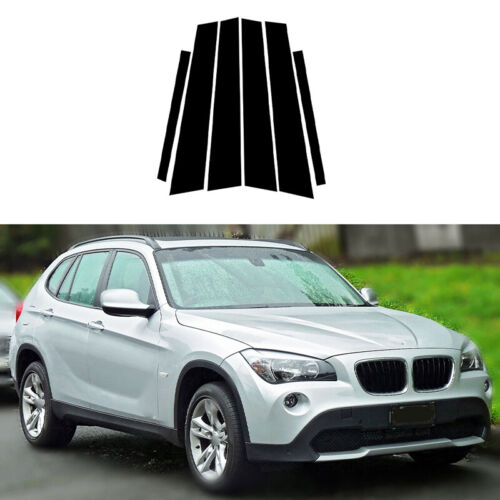 6Pcs Set Window Pillar Posts Sticker Trim Covers Fit For BMW X1 E84 2010-2015 - Bild 9 von 9