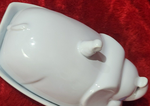 Canton Ware weißer Elefant Butterdose mit Maus auf dem Rücken Made in England - Bild 4 von 8