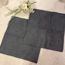 Throw Pillow Covers Cases Blue Gray Plush 19x19 Velour 2pc. Decorative