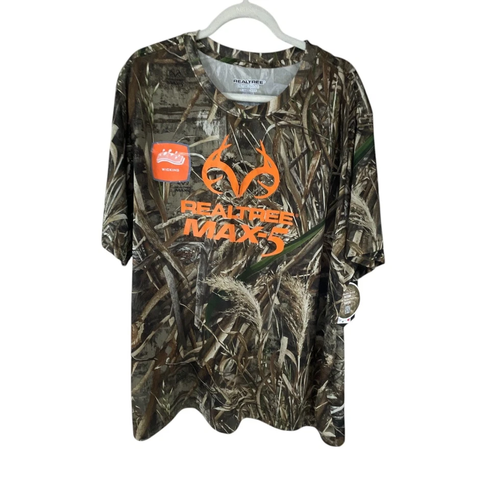 Realtree Max-5 Men's Camouflage Hunting T-Shirt 2XL Outdoor Gorpcore Oversized - Image 2 of 4