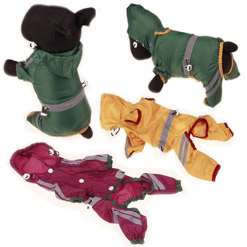 Dog Hooded Raincoat Rain Coat Pet Jacket Puppy Outdoor Clothes Waterproof Coat - Picture 2 of 22