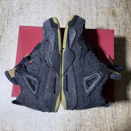 Air Jordan 4 Levi’s NRG Denim Negro Envejecido AO2571-001 Hombres Talla 11 Caja Original - Imagen 3 de 12