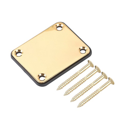 Electric & Cigar Box & Jazz Bass Guitar Neck Plate with 4 Mounting Screws A - Picture 9 of 21