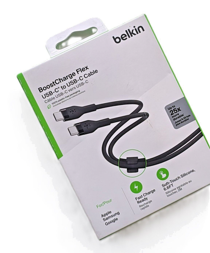 Belkin BOOSTCHARGE Silicone Charging Sync Cable USB-C - USB-C for iPhone Samsung - Picture 2 of 2