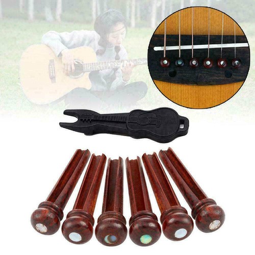 For Acoustic Guitar Bridge Pins w/ Abalone Dot Cocobolo Wood String Pegs 6pcs US - 第 1/11 張圖片