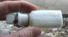 neat! Milkglass old STEARNS' HAIR REMOVER bottle DETROIT MICHIGAN drugstore find