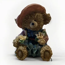 Vintage Collectible Teddy Bear  Figurine From Young’s Inc Hand Painted Resin