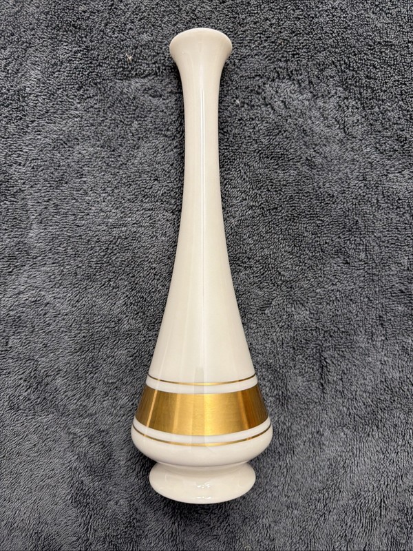 Vintage Lenox Vase Hand Decorated 24k Karat Gold Band - 10" Tall