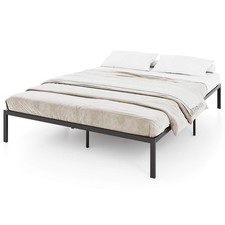 Queen Size Metal Bed Frame Heavy Duty Support Slats Mattress Foundation