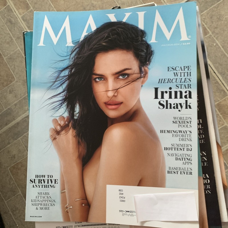 Maxim Magazine July/August 2014: Irina Shayk cover, baseball, Hemingway