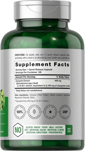 Jiaogulan Capsules | 8100 mg | 120 Count | Gynostemma Pentaphyllum | by Horbaach - Picture 2 of 8