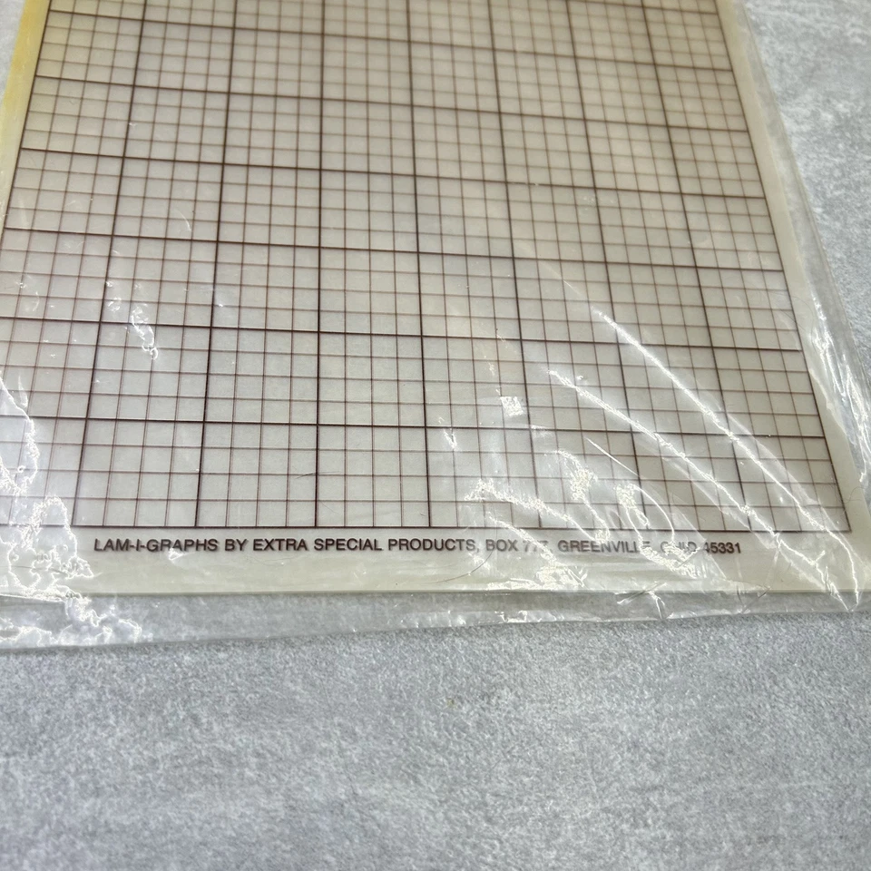 Vintage LAM-I-GRAPHS Template Plastic Textured 1/4 Inch Grid 4 Sheets - Image 3 of 4