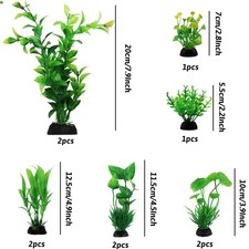 Fish Tank Accessories Green Plants, 10pcs Green Fish Tank Decorations, Aquari...