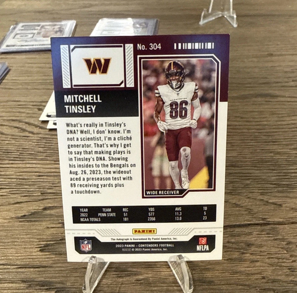 Mitchell Tinsley 2023 Panini Contenders Rookie Ticket Auto #304 - Image 2 of 2