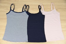 Ex Marks & Spencer Womens Multi 3 Pack of Lace Top Strappy Camis Size 16