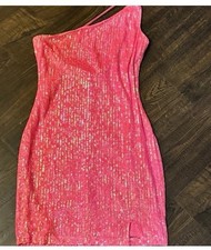 Hot Pink Sequins Homecoming Dress Size 7/8