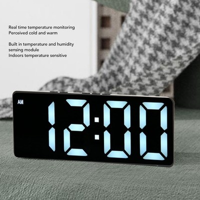 Digital Alarm Clock Multifunction Large Display Modern Style Temperature Display