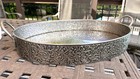 Silver Tone Large Oval Butler Heavy Handles Scrolled Embossed Oval Serving Tray — photo 7