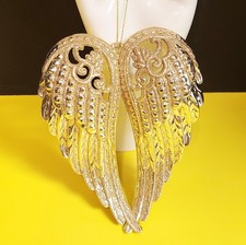 Golden Glittery Angel Wings Christmas / Crafting Ornament Plastic