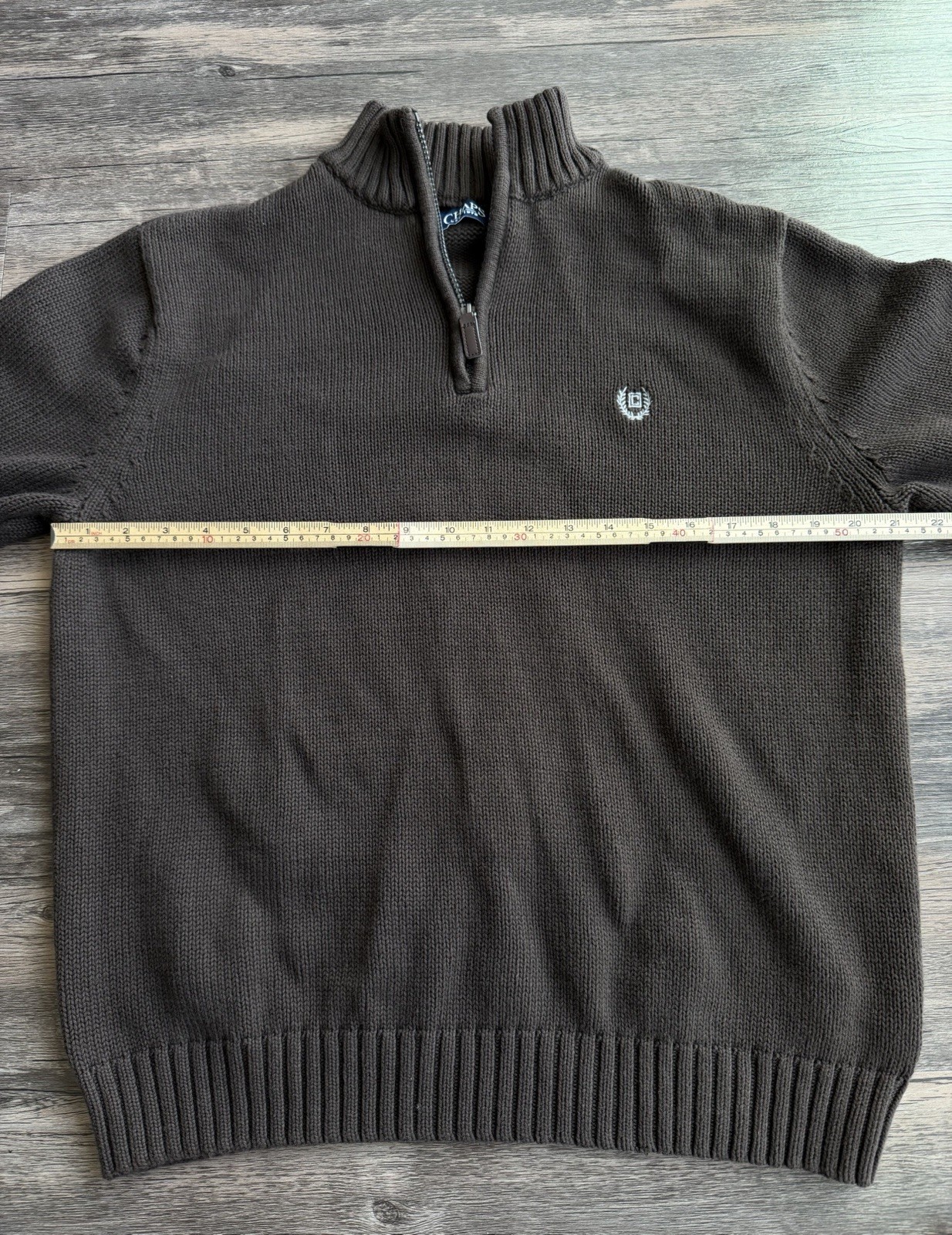 Chaps Men's Large Coffee Brown Pullover 100% Cotton Knit Sweater 1/4 Zip Preppy thumbnail 12
