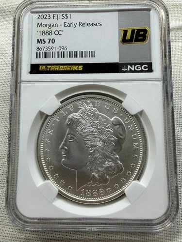 2023 Fiji S$1 Morgan Early Release 1883 CC MS 70 MGC Ultra Break Coin