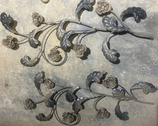 Bronze Metal Floral Wall Sculptures, Matte Fi...