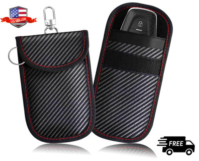 2x Car Key Signal Blocker Faraday Pouch Case - Fob Keyless RFID Blocking Cage...